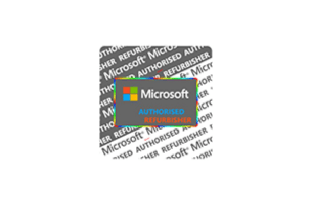 正規リユースパソコンに貼付されるMicrosoftのGMRLシール