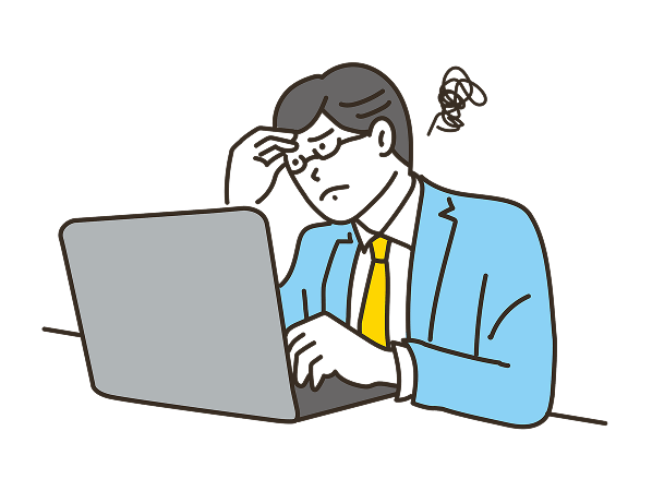 機器の買い替えや処分に悩む担当者のイメージ