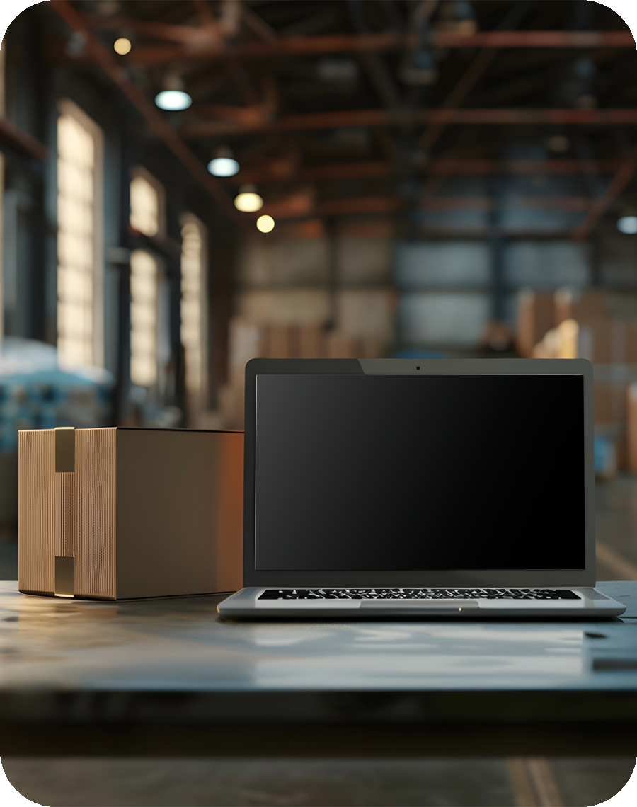 中古パソコンが倉庫に並んでいるイメージ