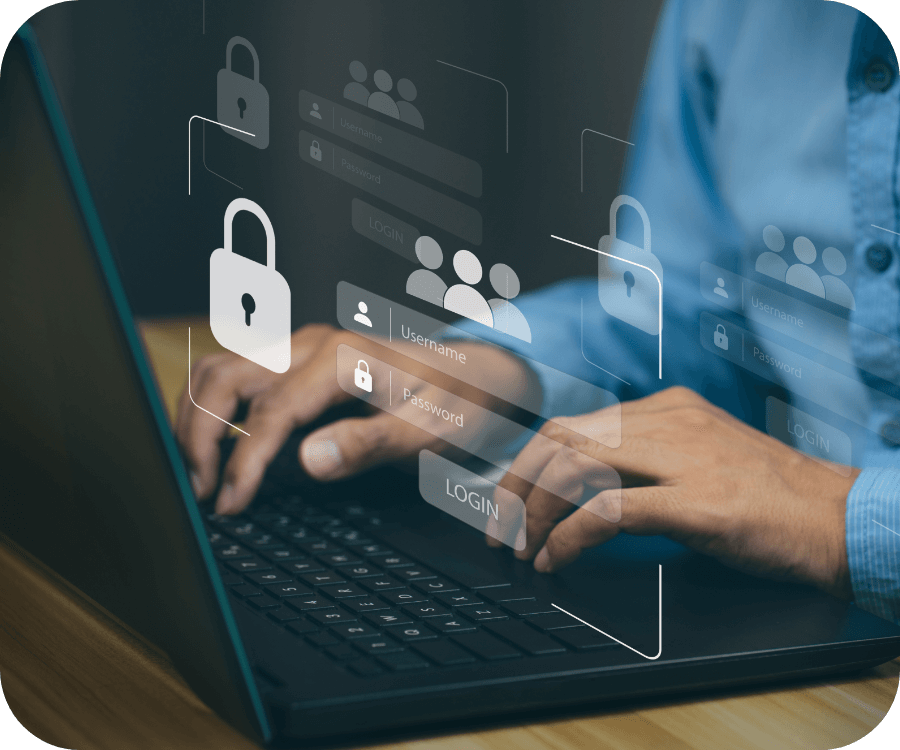 セキュリティ管理が行き届いた環境でのPC操作イメージ