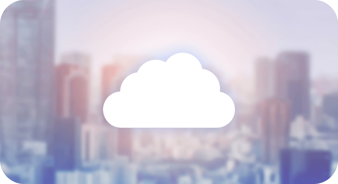 オンラインでのデータ移行を象徴するクラウドのイラスト